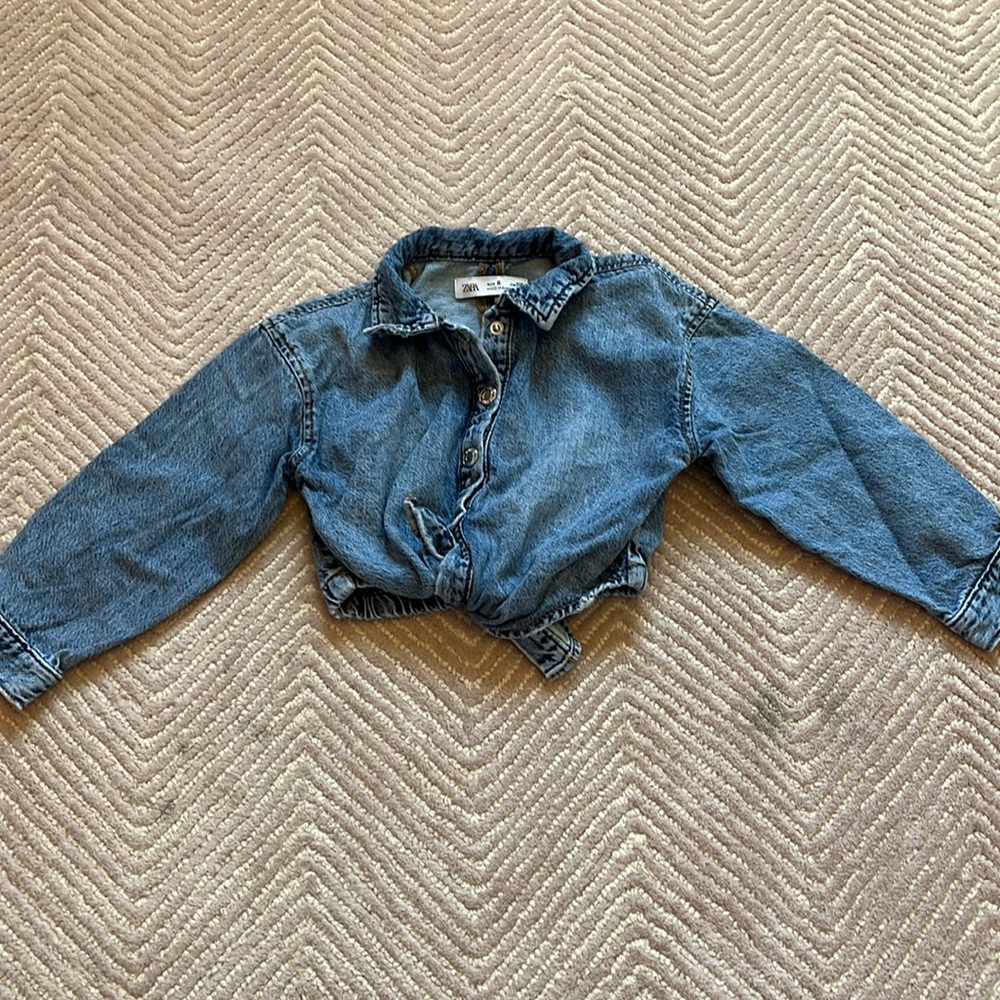 Zara girl denim top